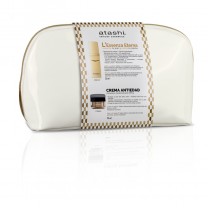 Trasera del neceser Juventud Eterna con L´Essenza Eterna y la crema hidratante redensificante SPF 15