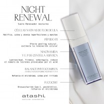 Atashi Night Renewal Serum – 30 Ml, Mit Fliederblüte & Niacinamid, Für Mischhaut Bis Fettige Haut, Zellregeneration