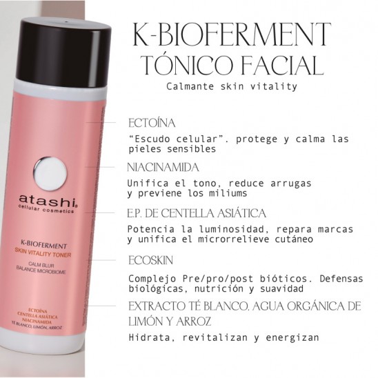 Activos de tónico facial skin vitality toner