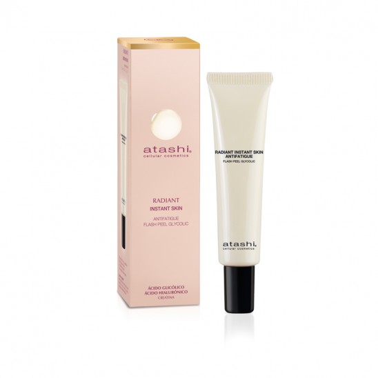 Radiant Instant Skin Antifatigue Flash Peel Glycolic Frontal con el packaging