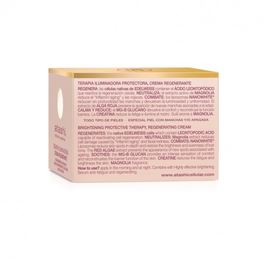 Estuche trasero del estuche de la crema iluminadora protectora junto a su INCI
