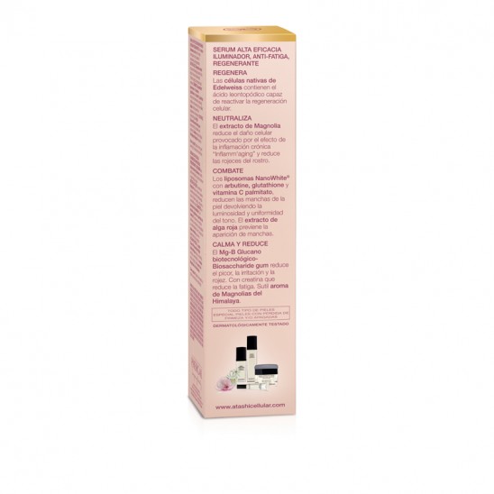 Trasera con INCI del serum iluminador